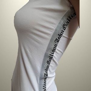 John Galliano T Shirt, White Cotton/Spandex, Logo